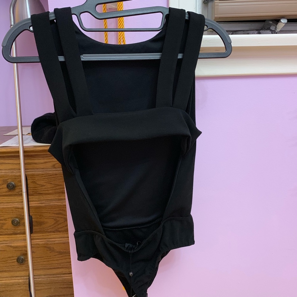 Open back black bodysuit